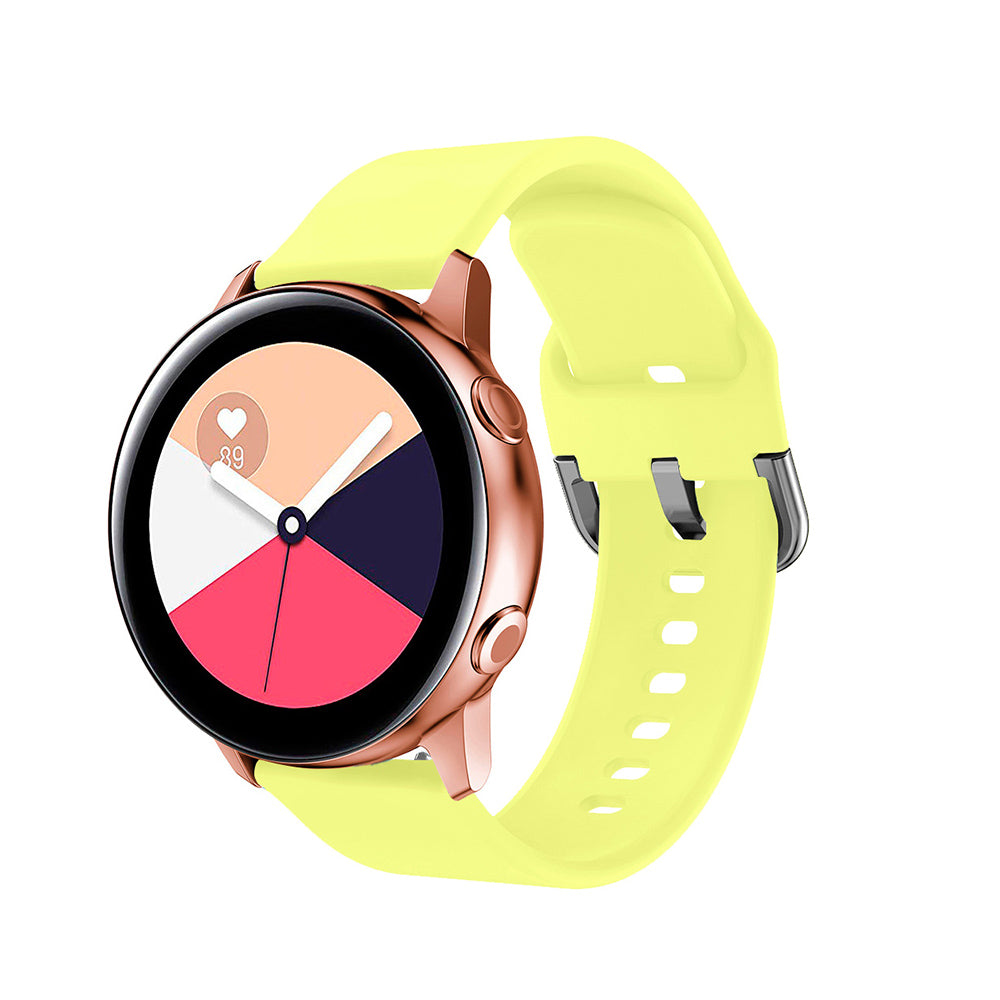 Soft Silicone Silver Square buckle Watch Band For Samsung Galaxy Watch 42/46mm Gear S3 Frontier/Classic(Yellow)