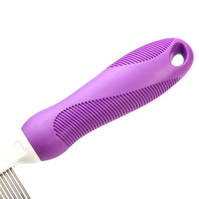 Pet Comb with Long Short Stainless Steel Teeth for Removing Matted Fur Safe Gentle Brush