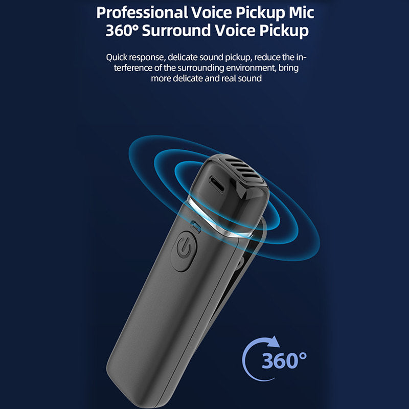 2.4G Mini Wireless Lavalier Microphone for Video Recording-White