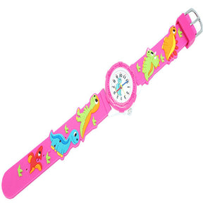 Girls Watch 3D Cute Dinosaur Waterproof Watches-Pink