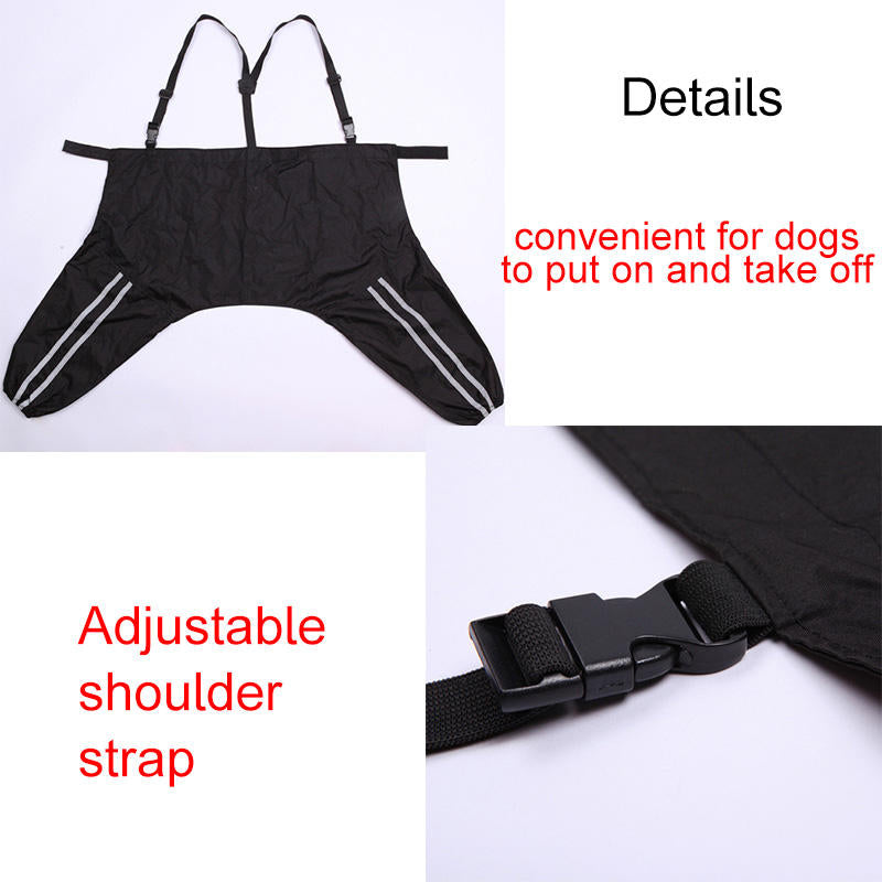 Dog Raincoat Lightweight Adjustable Windbreaker Hooded Jacket for Pets-Blue