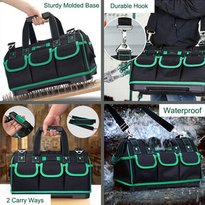 16 inch Heavy Duty Tool Bag Waterproof with Shoulder Strap for Woodworking