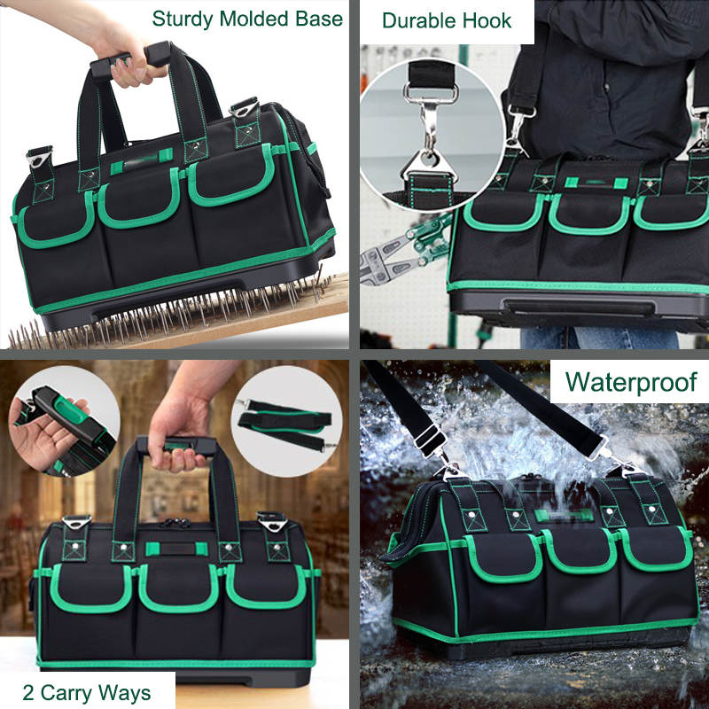 16 inch Heavy Duty Tool Bag Waterproof with Shoulder Strap for Woodworking