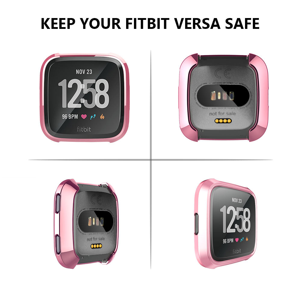 For Fitbit Versa Electroplated TPU Watch Case -Pink