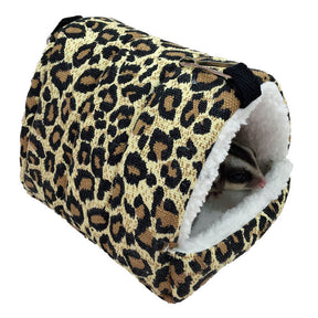 Warm Hamster Plush Bed Hanging Hammock Nest-Leopard