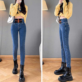 Womens Jeggings Stretch Tummy Control Jean Legging with Pockets-Retro