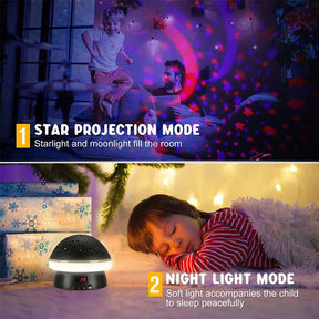 Timing Star Projector Night Light Rotating for Kids With Remote Control-Black