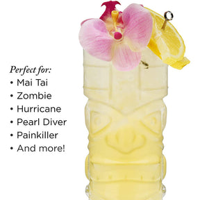 4Pack 14oz Tiki Cocktail Glasses Bar Hawaiian Style Glass