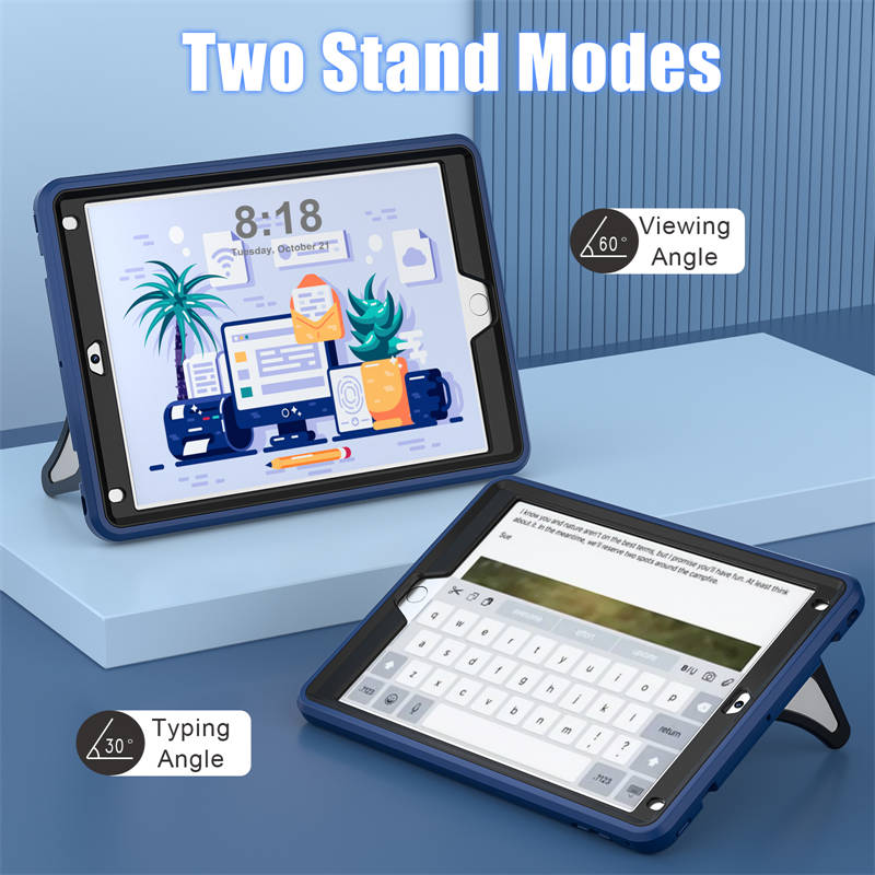 Tablet Case Rugged with Kickstand for iPad 6th/5th Generation 2018/2017-NavyBlue