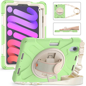 Onepiece iPad Case For iPad Mini 6 Full Body Shockproof Protective Case With Holder/Hand Strap-Matcha Green