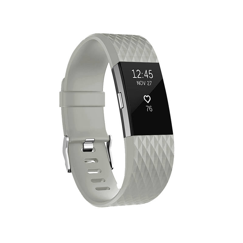 Silicone Replacement Strap Wrist Accessories For Fitbit Charge 2 -Light Gray