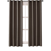 2 Panels Solid Color Blackout Curtains for Living Room-CoffeeColor