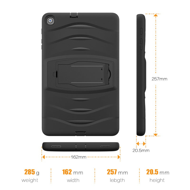 Shock Wave Kickstand Case Anti-Fall Protection For Samsung Tab A 10.1 T510/T515(2019)-Black