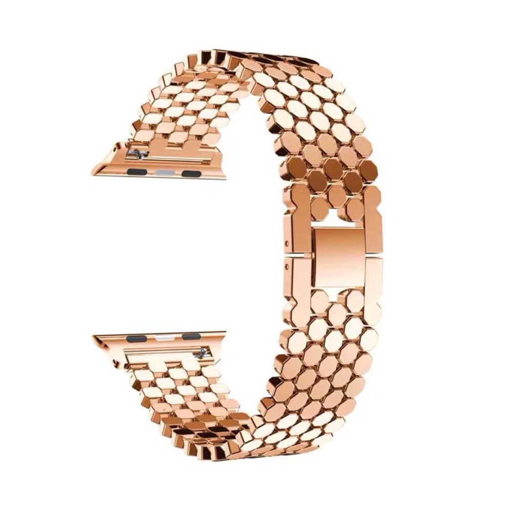 YLW Stainless Steel Watch Band Adjustable Wristbands for Apple IWatch Series SE/1/2/3/4/5/6 For Women-Rose Gold