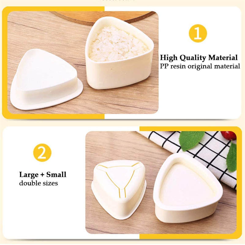 2 Pcs Rice Ball Mold Triangle Sushi Mold for Bento or Japanese Boxed Meal