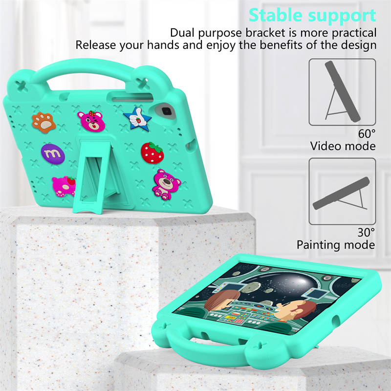 StrawberryTablet Case with Holder Shoulder Strap for Samsung 10.1 inch Galaxy Tab A T510/T515-MintGreen