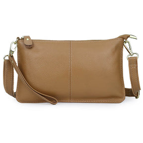 Leather Clutch Small Envelope Crossbody Bags for Women-Apricot