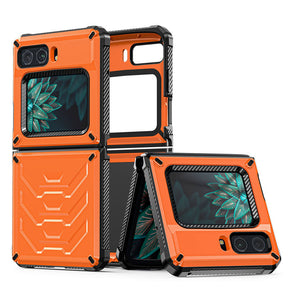 Armorer Full-Body Rugged Protection Case for Moto RAZR 5G Flip Phone 2022-Orange