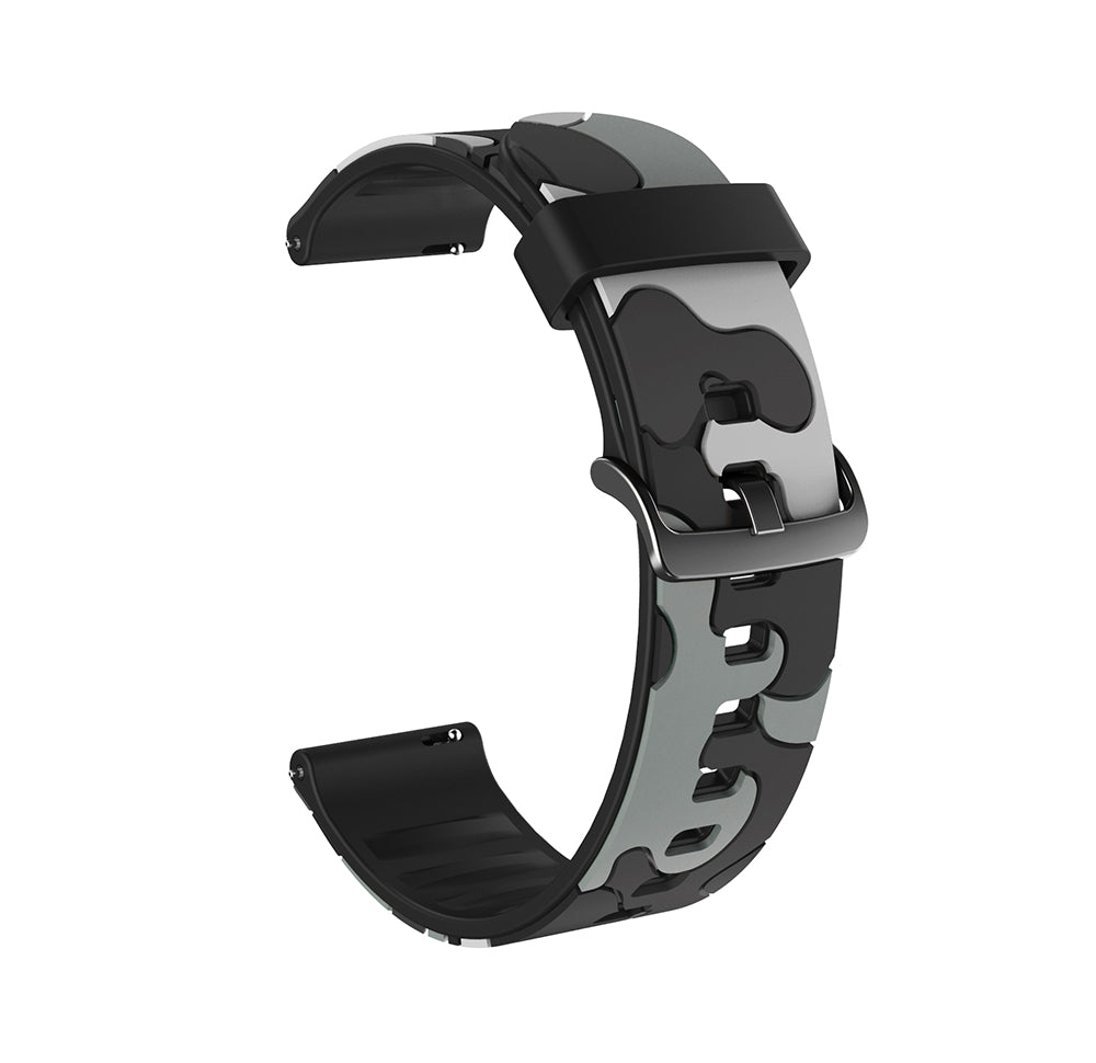 Camo Silicone Watch Band For Samsung Galaxy Watch 42/46mm Gear S3 Frontier/Classic(Camo Gray1)