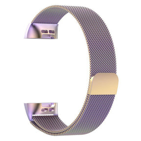 For Fitbit Charge 3 Wristband Milanese Replacement Stainless Steel Watch Band-Colorful