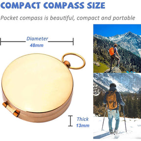 Camping Survival Pocket Compass with Luminous for Hiking