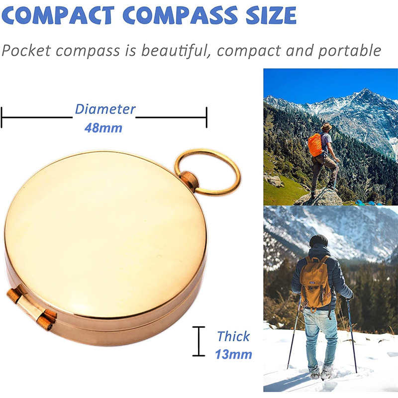 Camping Survival Pocket Compass with Luminous for Hiking