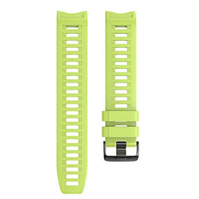 For Garmin Instinct Watchband Soft Silicone Adjustable Replacement Strap 22MM Black Steel Buckle-Lime