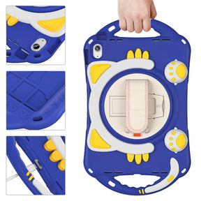 Cat Tablet Case For iPad 10th Rugged with Shoulder Strap-DarkBlue