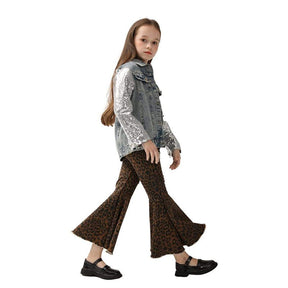 Kids Unicorn Jean Jacket Toddler Girls Denim Coat with Sparkly Sleeve-Blue