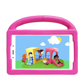 Wheel Samsung Tablet Tablet Case For 8.0inch Tab A 3 4 E/8.7inch Tab A7lite Shockproof Stand Cover With Handle Stand-Rose