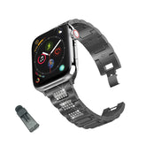 SPZ Stainless Steel Watch Band Adjustable Wristbands for Apple IWatch Series SE/1/2/3/4/5/6 For Women-Black