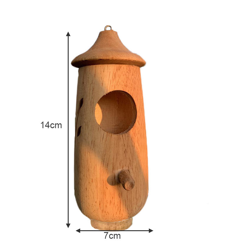 Wooden Hummingbird House for Outdoor Patio Lawn Home Decoration-A