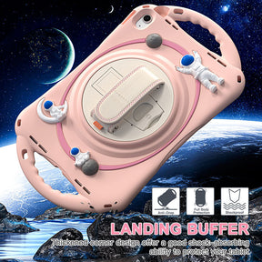 iPad Case Rugged Case with Handle Stand Shoulder Strap for iPad 10th 10.9 Inch 2022-Pink