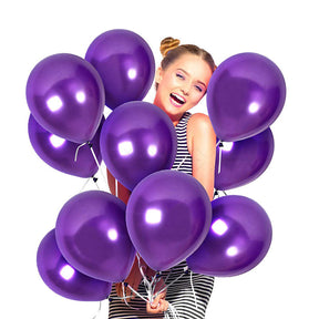 50pcs 12 Inch Metallic Latex Balloons Party Balloons for Party Birthday -Gold