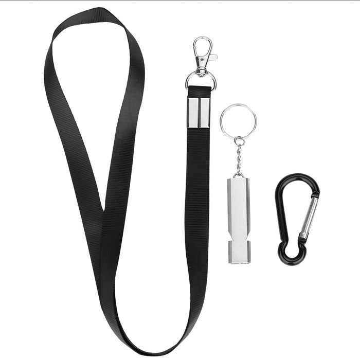 2Pcs Outdoor Survival Whistles With Carabiner And Lanyard