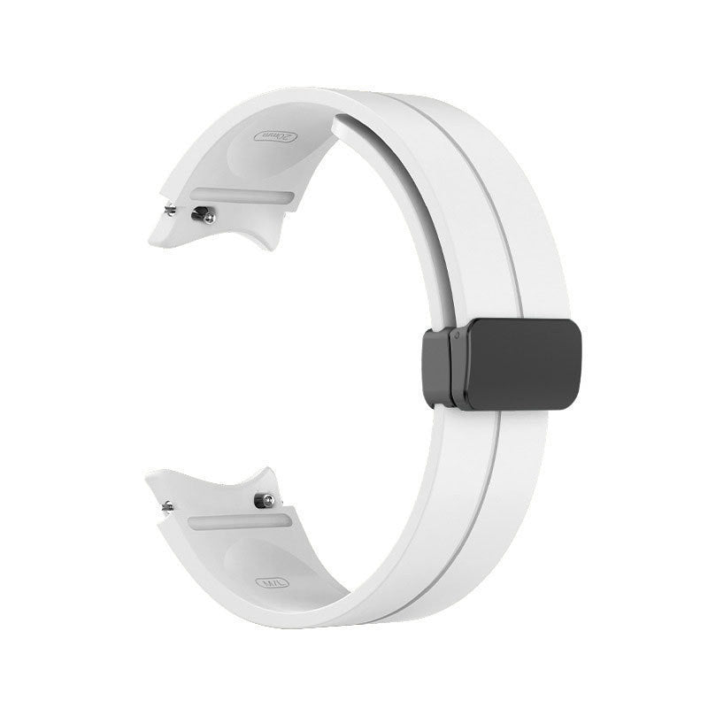 20mm Samsung Watch Band Magnetic Folding Clasp for Galaxy Watch 4/5-White