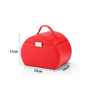Princess Style Jewelry Box Multi-layer Large Capacity Fabulous Girls Gift-Pomegranate Red