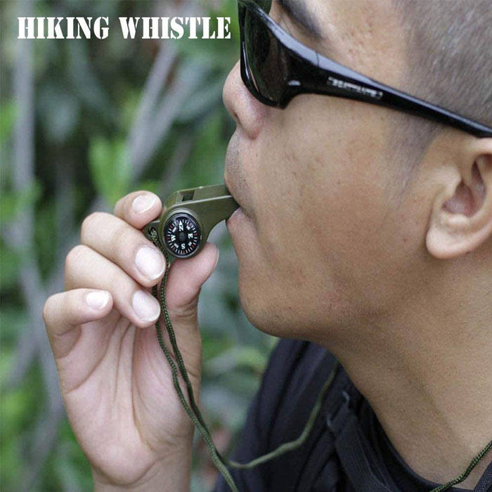 3-in-1 Survival Whistle  with Compass and Thermometer