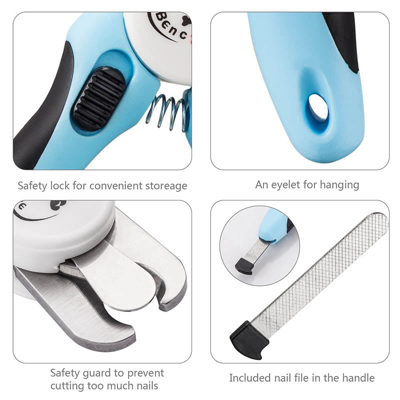 Dog & Cat Pets Nail Clippers and Trimmers - with Safety Guard to Avoid Over Cutting-Blue