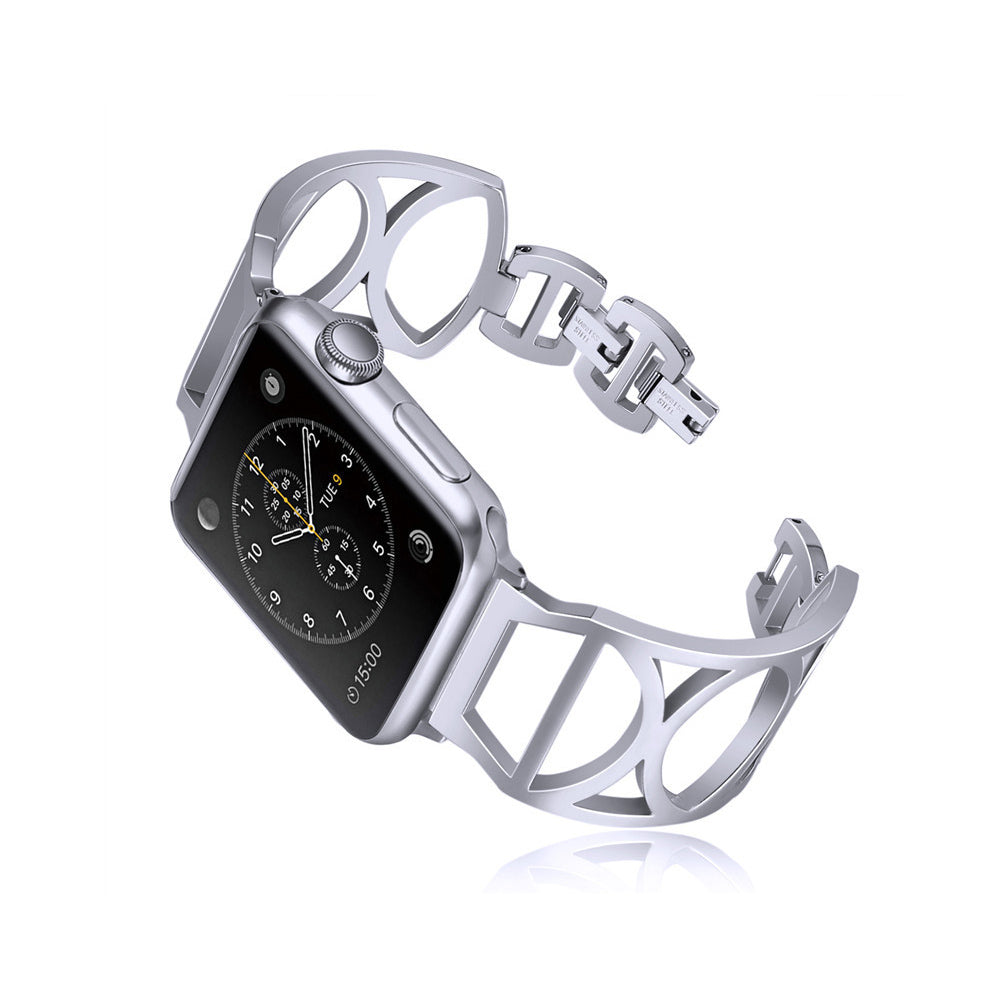 Fashion Hollow Metal Watch Band For Apple Watch SE/6/5/4/3/2/1(Silver)