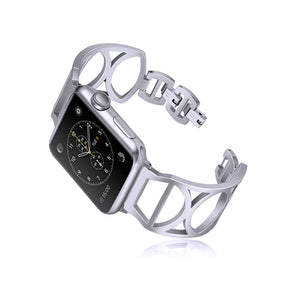 Fashion Hollow Metal Watch Band For Apple Watch SE/6/5/4/3/2/1(Silver)