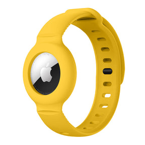Apple Airtags Watch Strap Silicone Protective Sleeve-Yellow