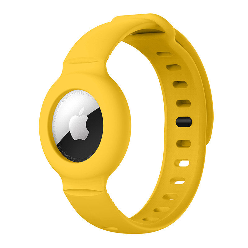 Apple Airtags Watch Strap Silicone Protective Sleeve-Yellow