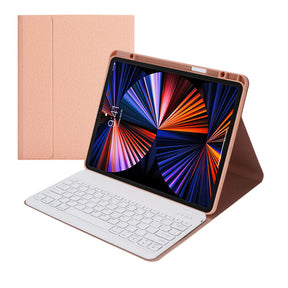 Removable Square Keyboard Case For iPad Pro 12.9 with Pen Slot-Pink