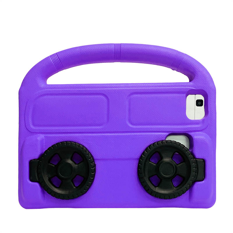 Wheel Samsung Tablet Tablet Case For 8.0inch Tab A 3 4 E/8.7inch Tab A7lite Shockproof Stand Cover With Handle Stand-Purple