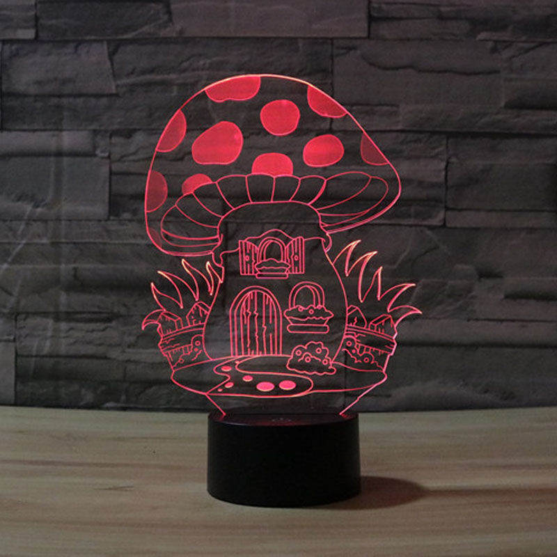 3D Mushroom Night Light 7 Color Touch LED Table Lamp Xmas Toy Gift