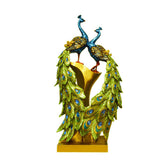 Resin Peacock Statue Desktop Adornmen for Home Wedding-L/Double Headed