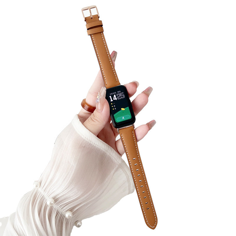 Genuine Leather Watch Strap Classic Quick Release for Huawei 8-Brown