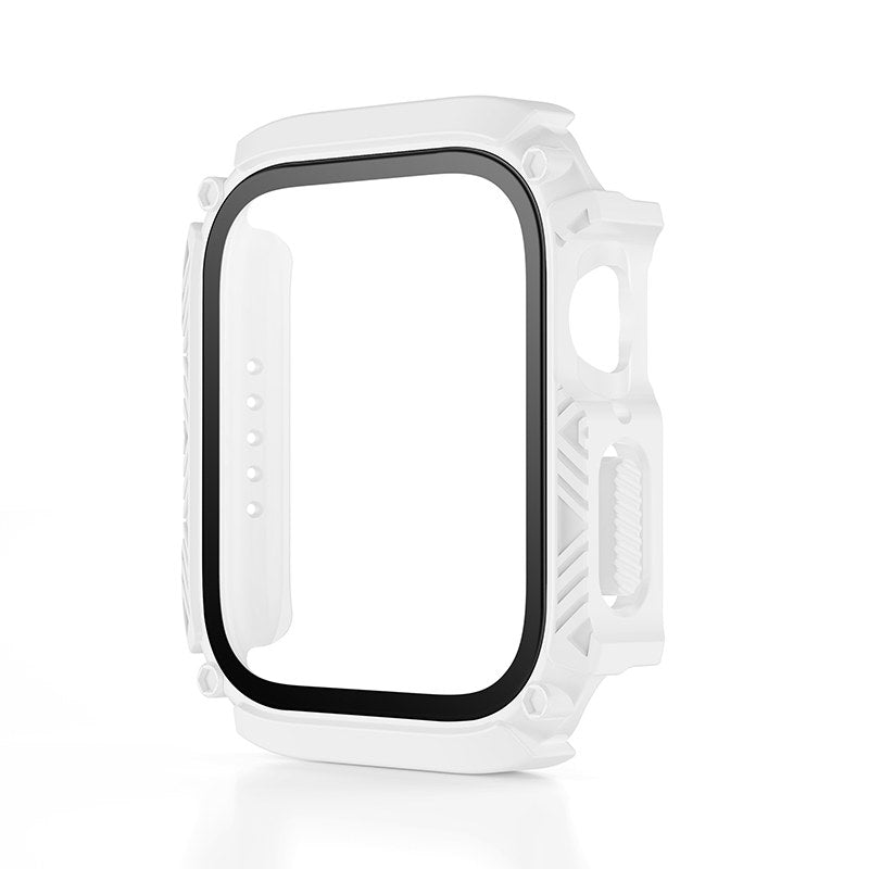 Waterproof iWatch Case PC Screen Protector for Apple Watch Series 7/8-White