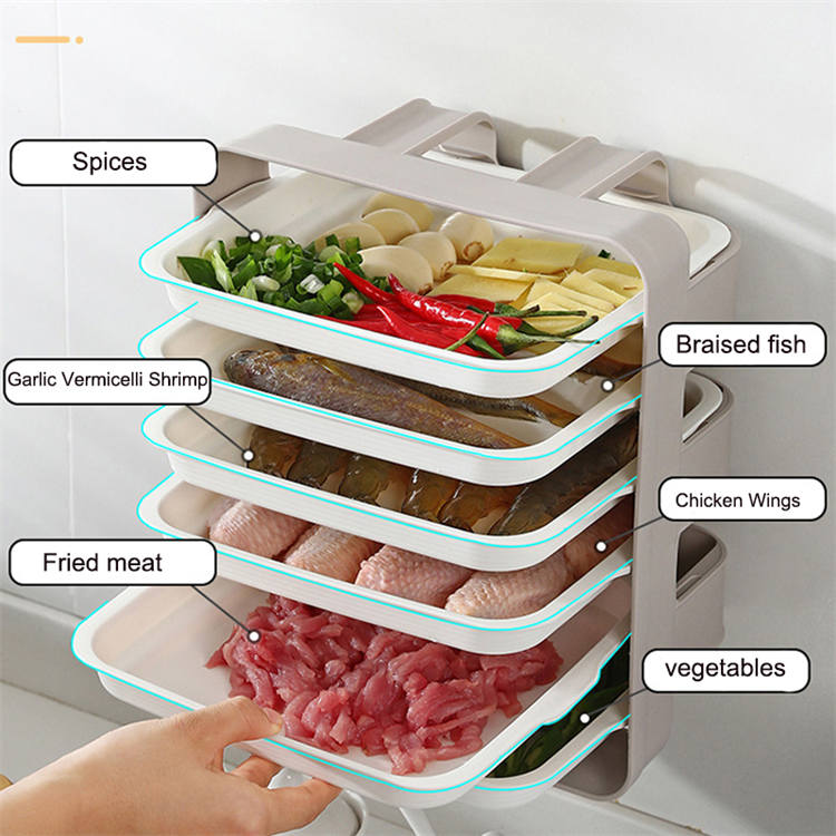 3 layers New Multifunction Dishes Trays Hot Pot Stratification Cooking Plates Wall-mounted -White